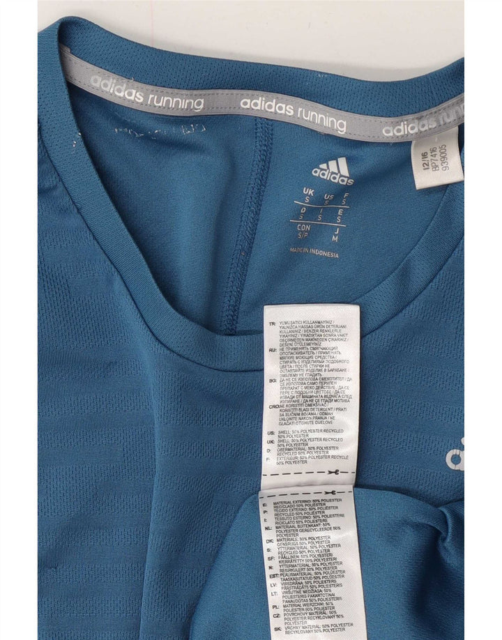 Adidas Mens Climacool Camiseta Top Pequeño Azul Poliéster