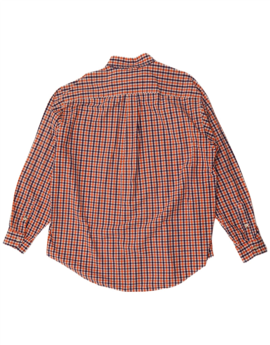 Tommy Hilfiger Camisa para hombre grande de algodón a cuadros naranja