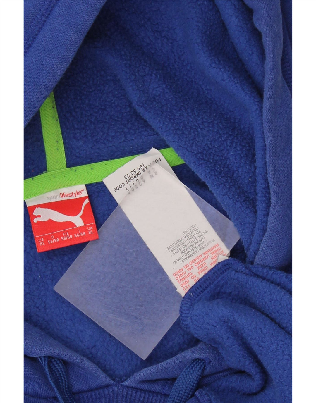 PUMA Sudadera con capucha gráfica para hombre XL Algodón azul