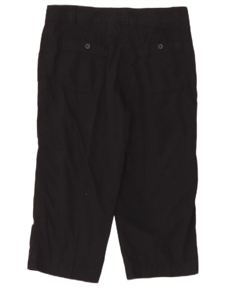 Marks & Spencer Pantalones Capri Rectos para Mujer UK 12 Medium W32 L20 Negro