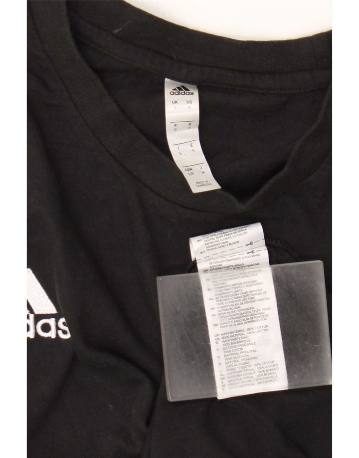 Adidas - Camiseta para hombre, talla pequeña, algodón negro