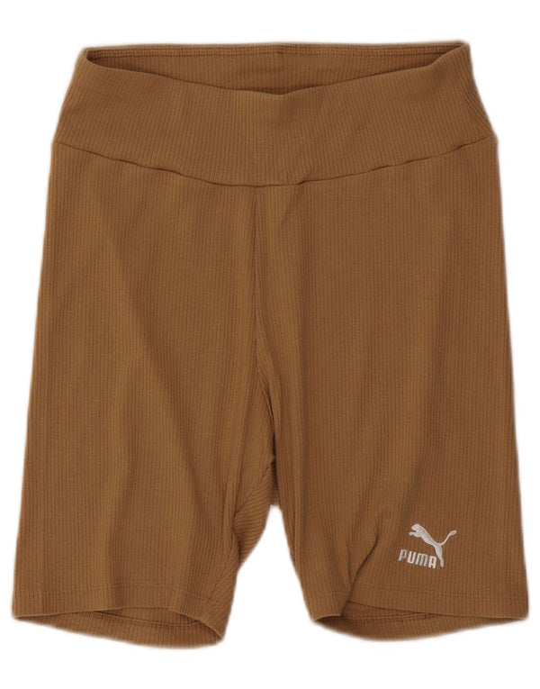 Puma - Pantalones cortos deportivos para mujer, talla 40, talla grande, algodón beige