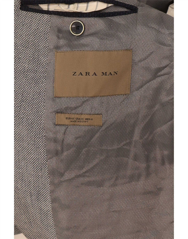 Zara Chaqueta tipo blazer de 2 botones para hombre EU 52 Gris grande