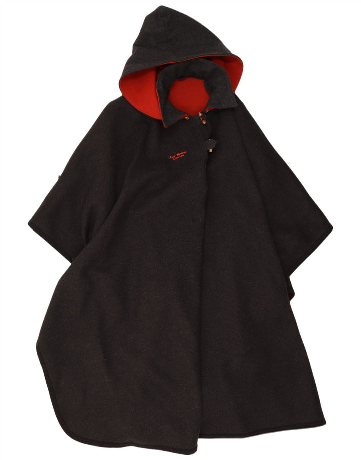 Vintage mujer con capucha capa abrigo un tamaño gris