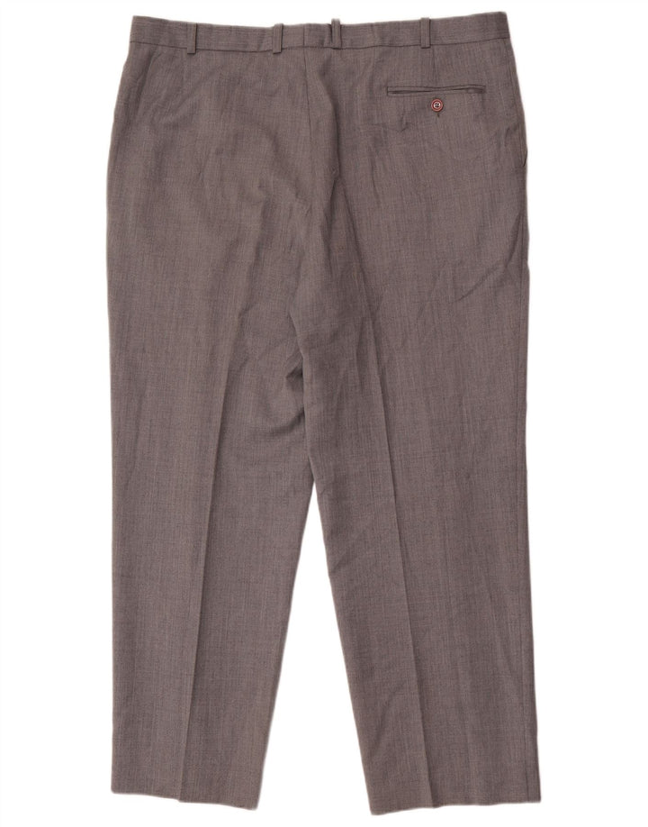 Marks & Spencer Pantalón de traje recto para hombre W40 L29 Lana gris