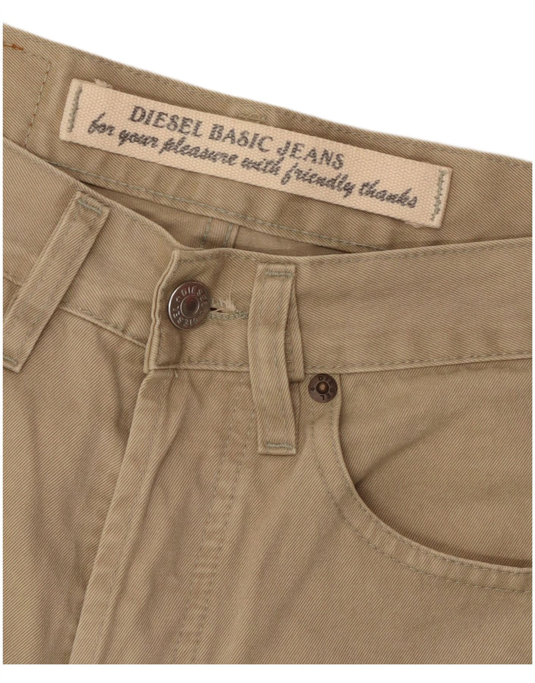 DIESEL Pantalón casual recto para hombre W29 L31 Algodón beige