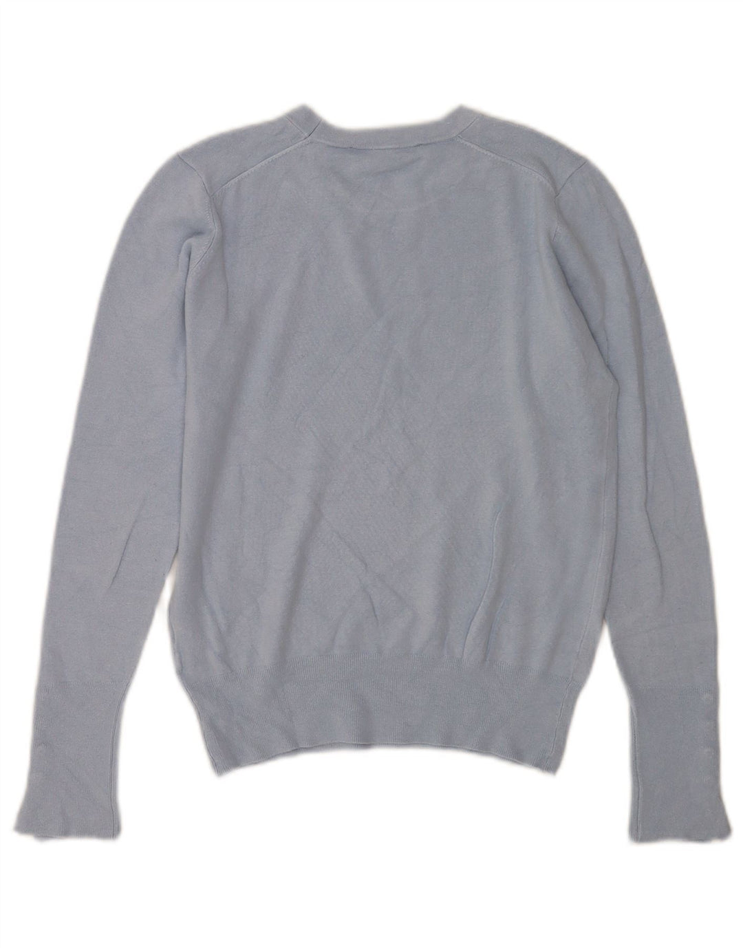 Zara - Jersey de cuello redondo para mujer, talla 40, viscosa azul medio