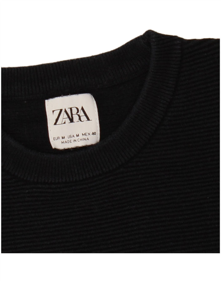 Zara - Jersey de cuello redondo para mujer, talla 40, talla mediana, azul marino