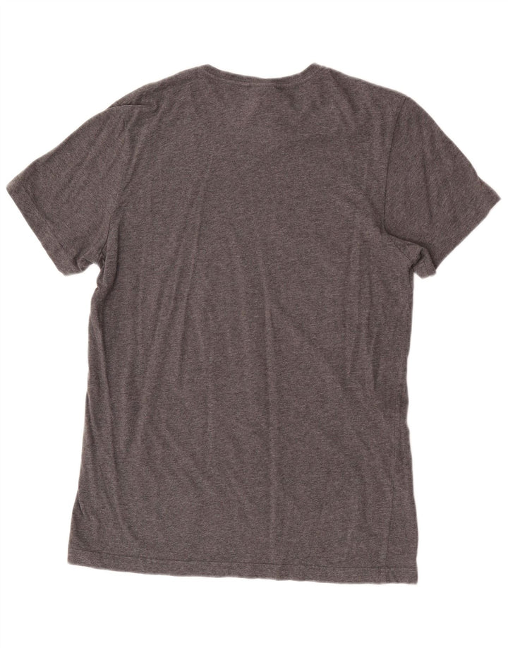 Adidas Hombre Camiseta Gráfica Top Algodón Moteado Gris Medio