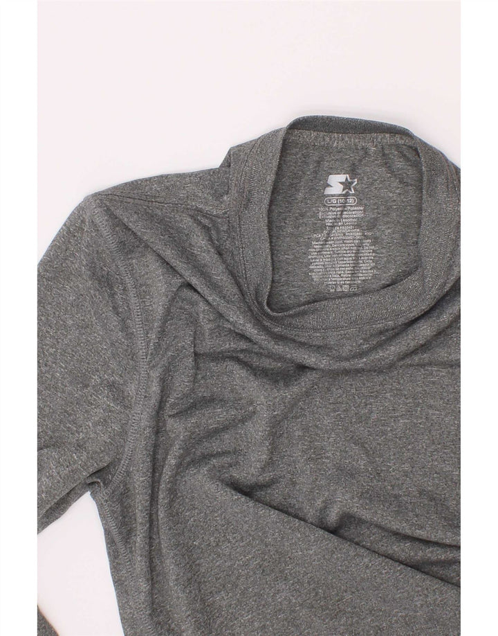 Camiseta Starter para niño, manga larga, 10-11 años, grande, gris, poliéster moteado