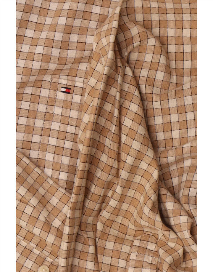 Tommy Hilfiger Camisa para hombre 2XL Algodón a cuadros beige
