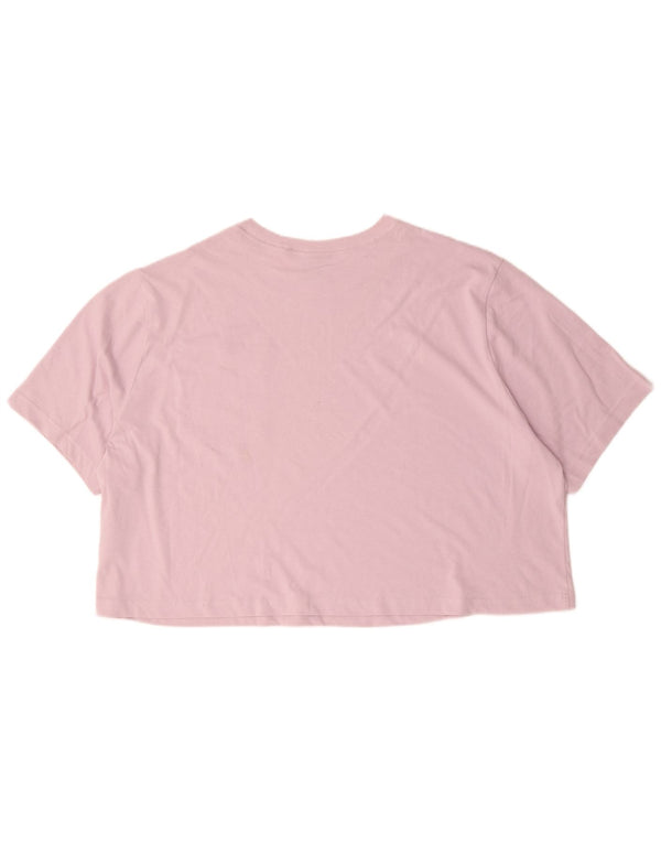 Nike Camiseta Swoosh Crop extragrande para mujer UK 22 3XL Algodón rosa