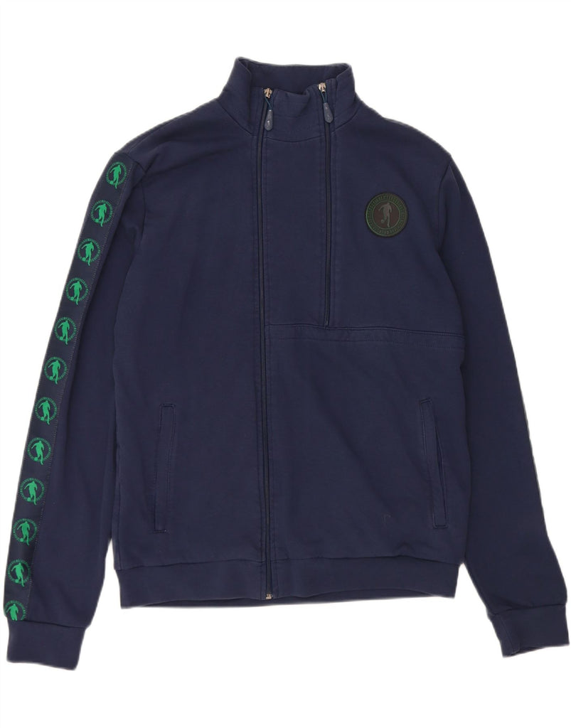 BIKKEMBERGS Mens Graphic Tracksuit Top Jacket Large Navy Blue Cotton Vintage Bikkembergs and Second-Hand Bikkembergs from Messina Hembry 