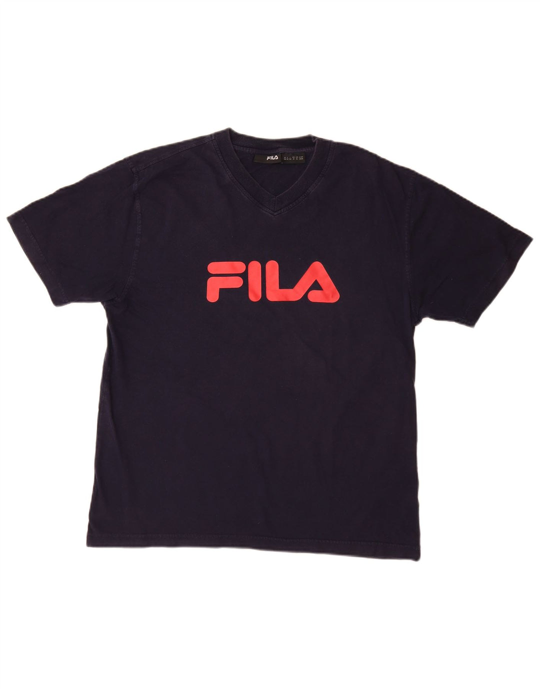 FILA Camiseta gráfica para hombre Top Medium Azul marino Algodón