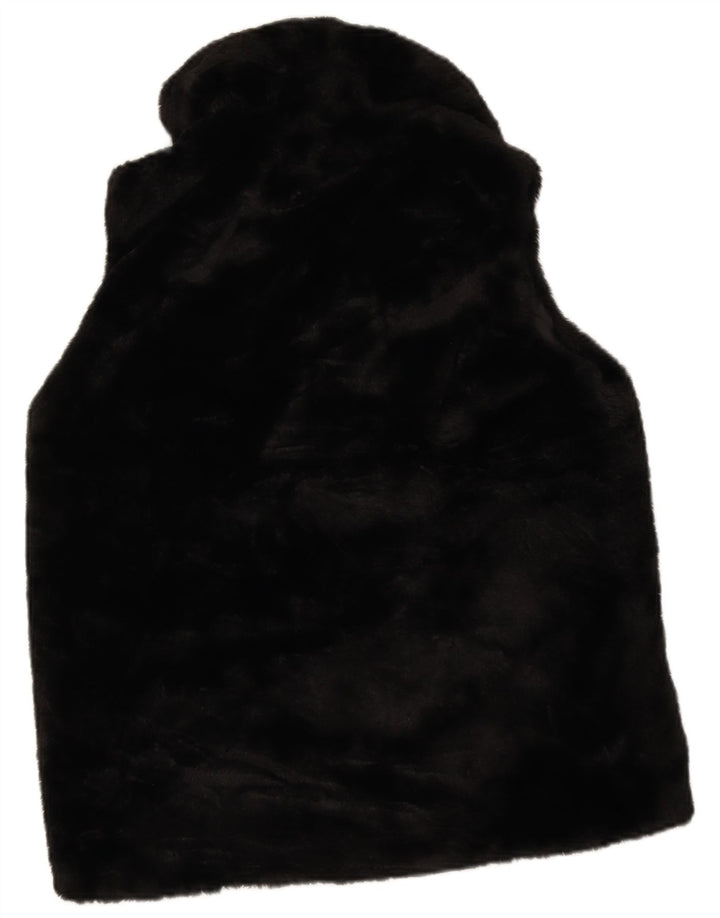 M&Co Chaleco de piel sintética para mujer UK 40 Mediano Poliéster negro
