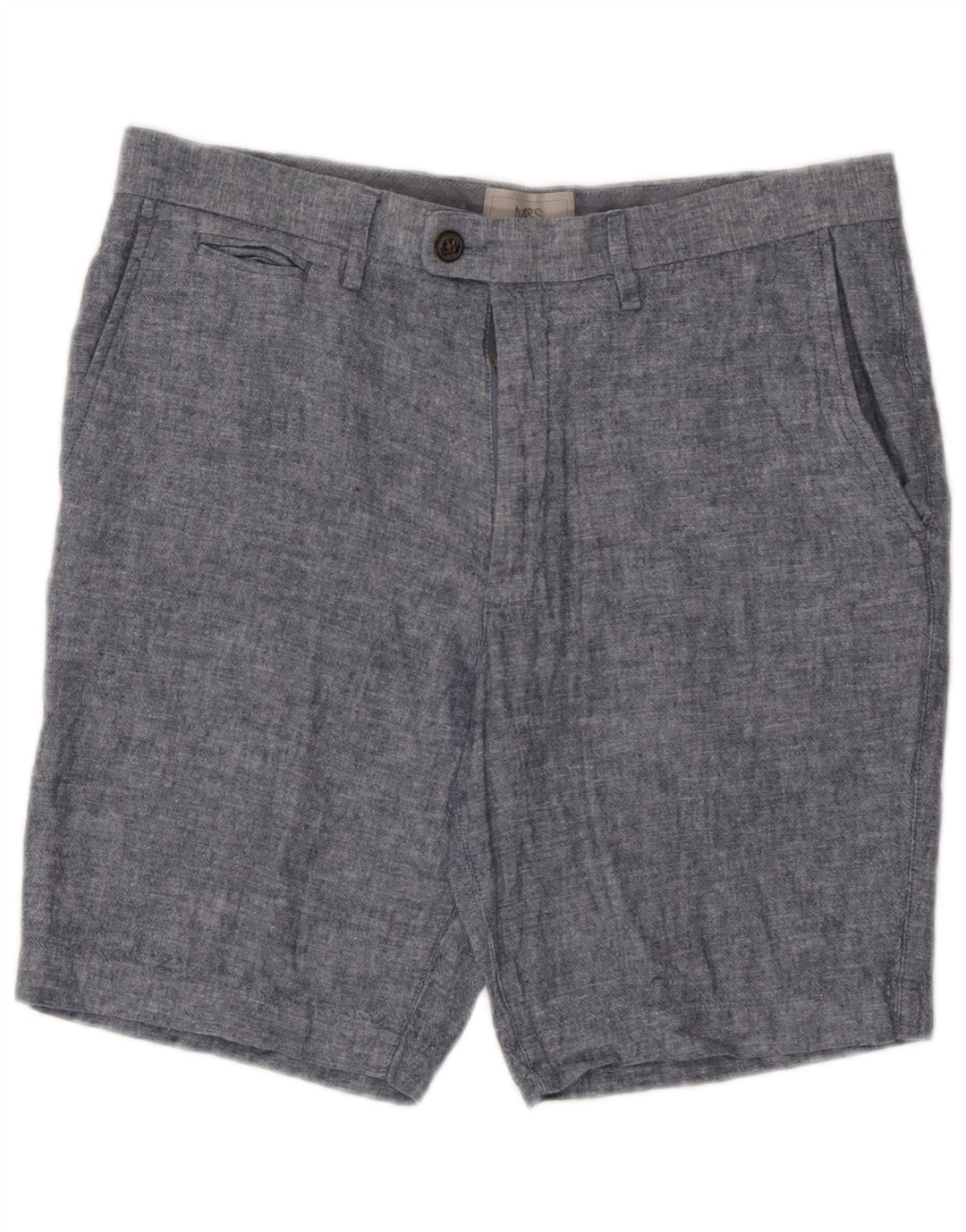 Pantalones cortos chinos Marks & Spencer para hombre W32 lino azul medio