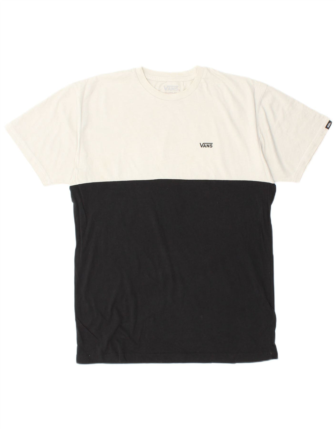 VANS Mens Classic Fit T-Shirt Top Medium Black Colourblock Cotton