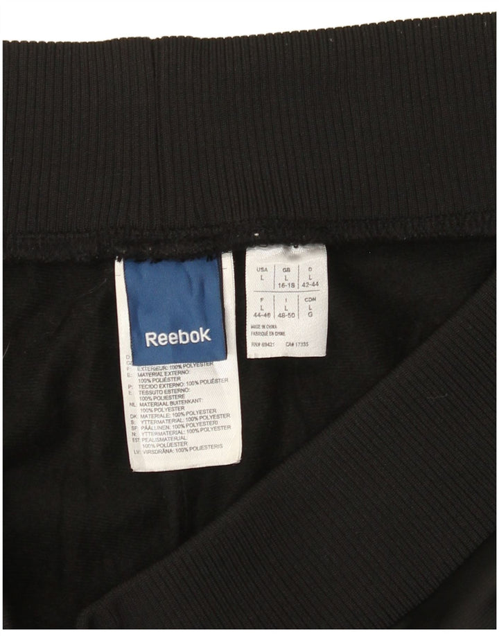 Reebok Pantalones de Chándal para Mujer UK 16/18 Large Negro Poliéster