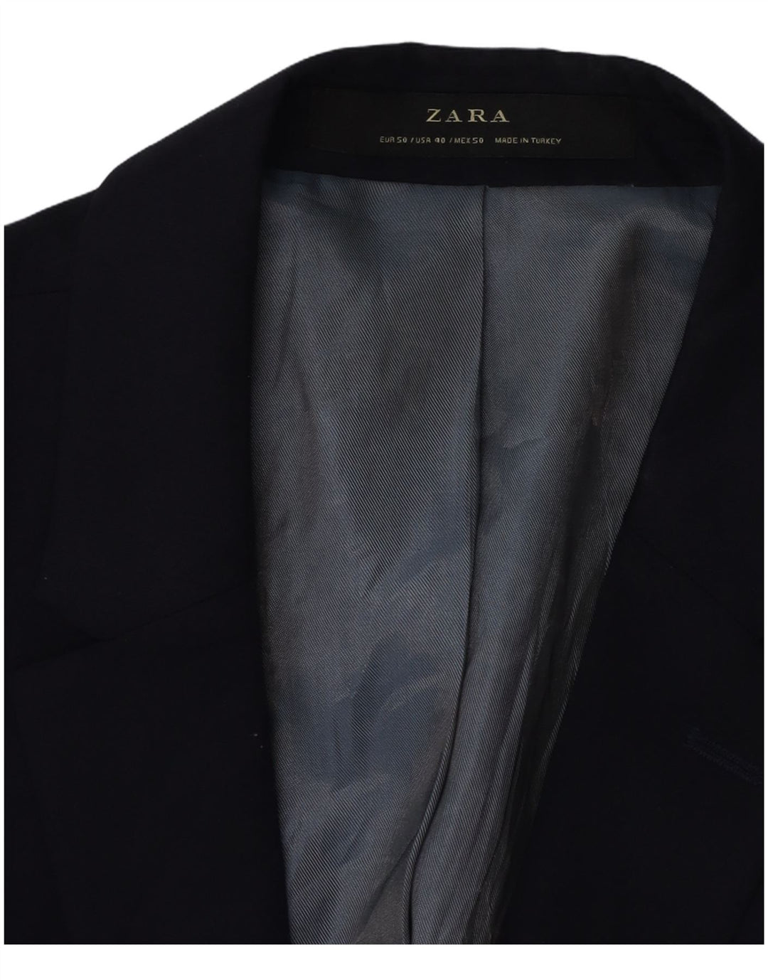 Zara Chaqueta tipo blazer de 2 botones para hombre EU 50 Azul marino mediano