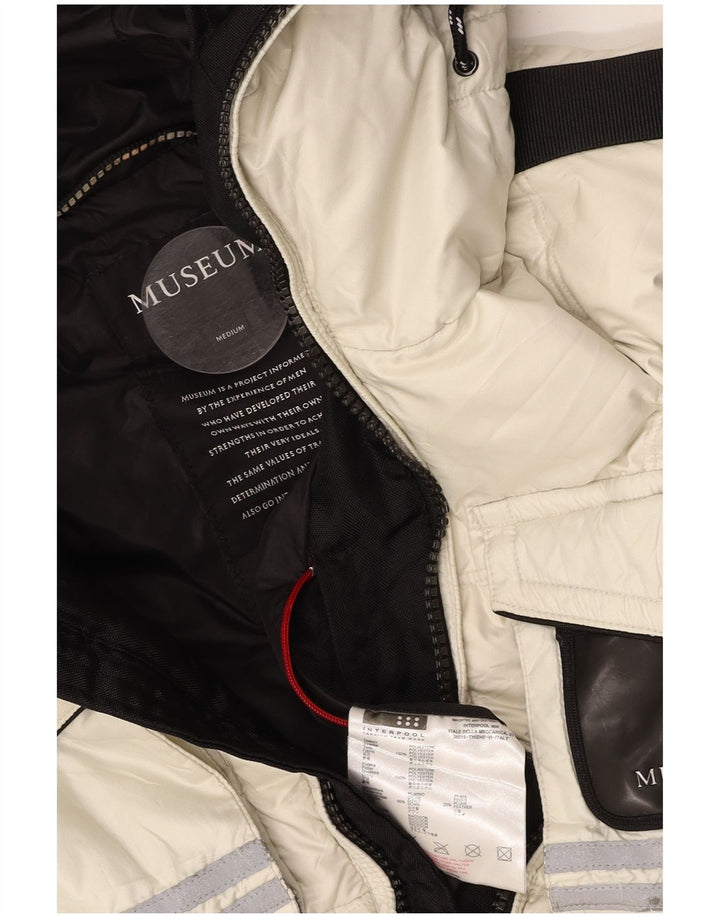 MUSEUM Chaqueta acolchada con capucha para mujer UK 40 Mediana Off White Poliéster