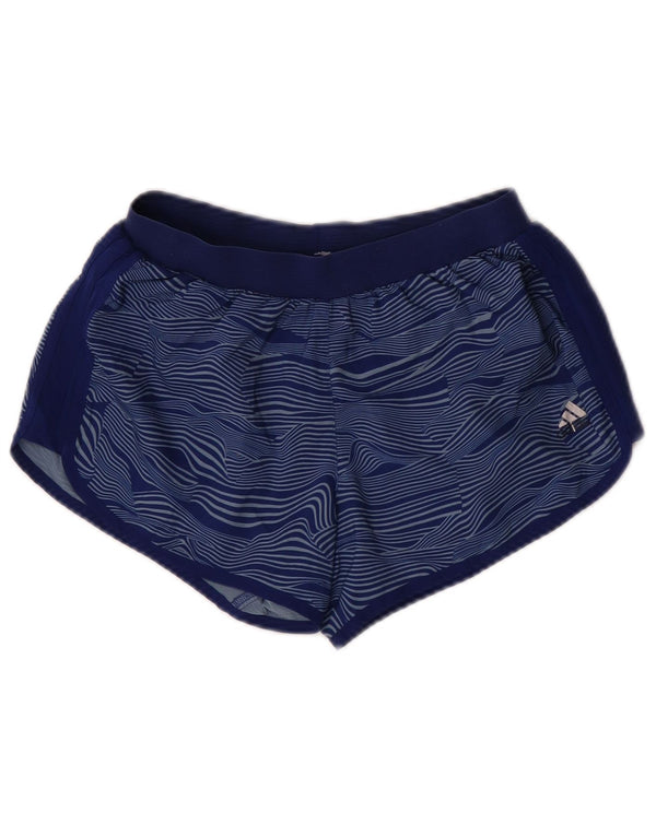 Adidas Pantalones cortos deportivos para correr para mujer UK 10 Small Azul marino Rayas Deportes