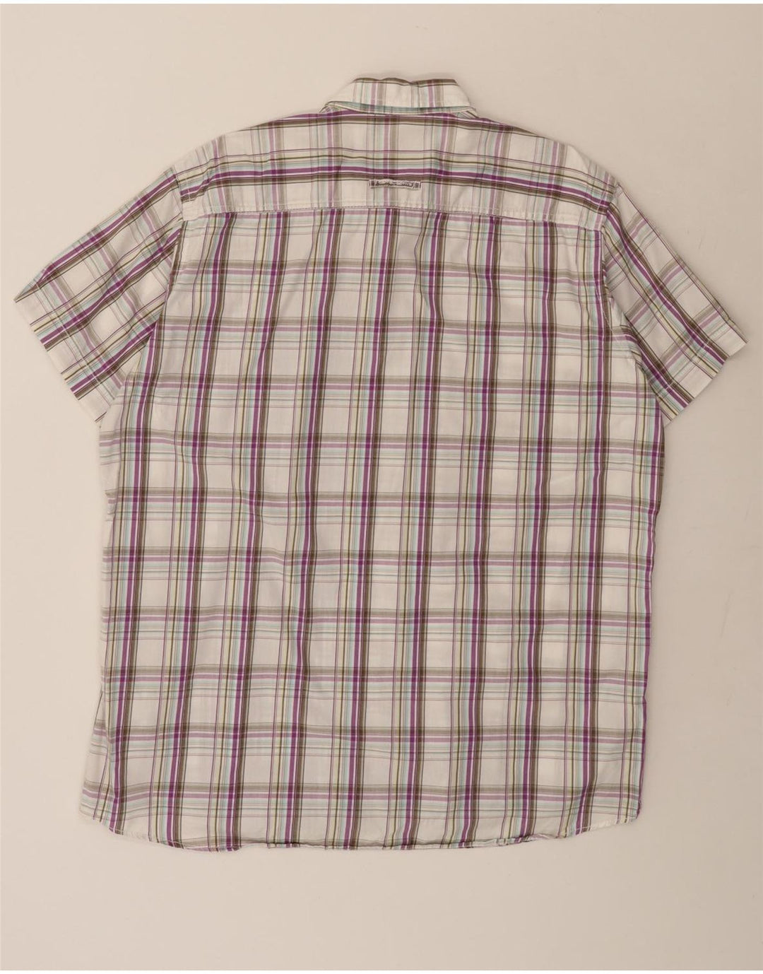 Camisa de manga corta para hombre Camel Active XL Algodón a cuadros multicolor