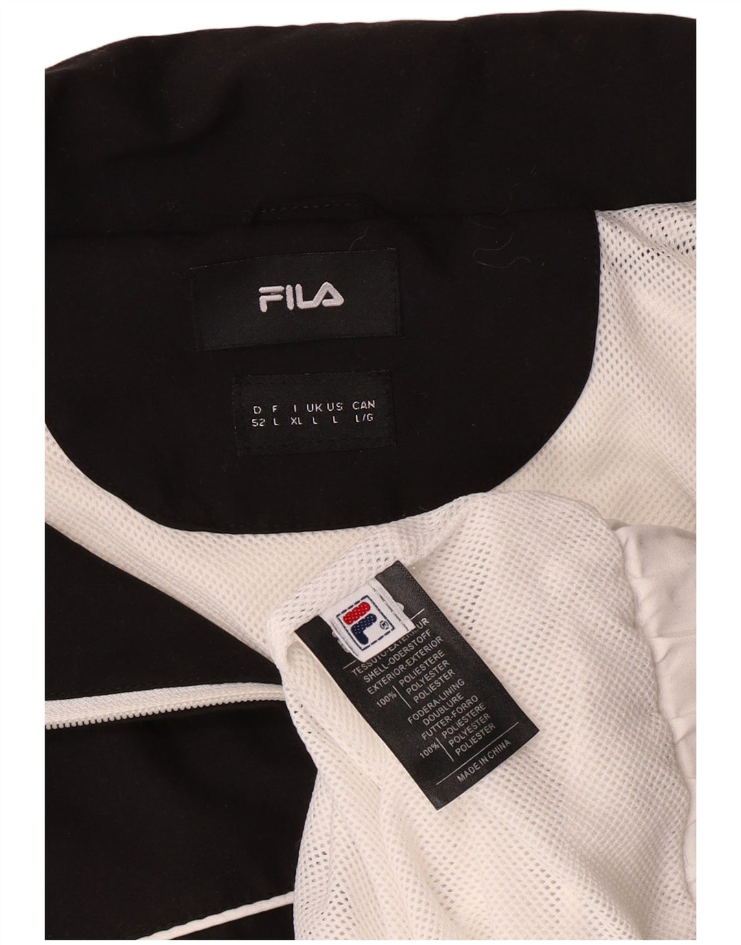 Fila - Chaqueta de chándal para hombre, talla grande, color blanco roto, poliéster
