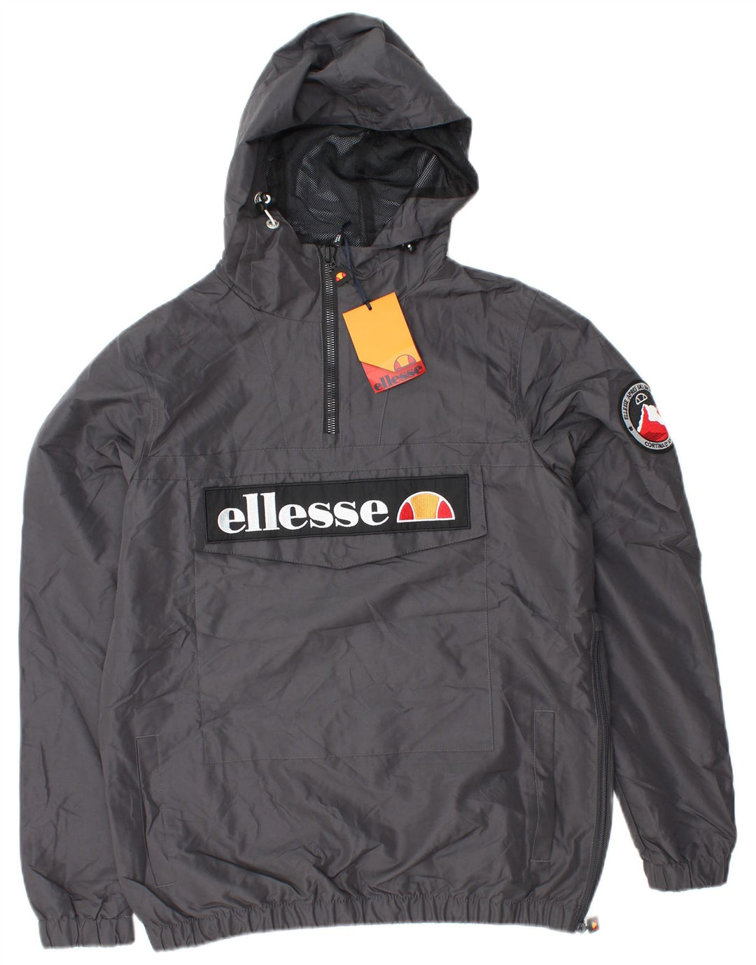 ELLESSE Chaqueta impermeable con capucha para hombre UK 36 Small Grey