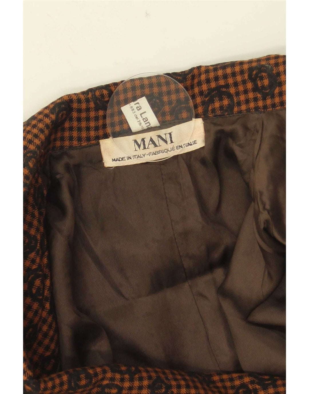 MANI Chaqueta blazer de 2 botones para mujer IT 42 Lana a cuadros marrón medio