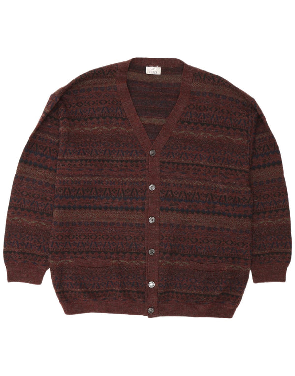 Rodes Suéter Cárdigan Para Hombre 2XL Lana Geométrica Marrón
