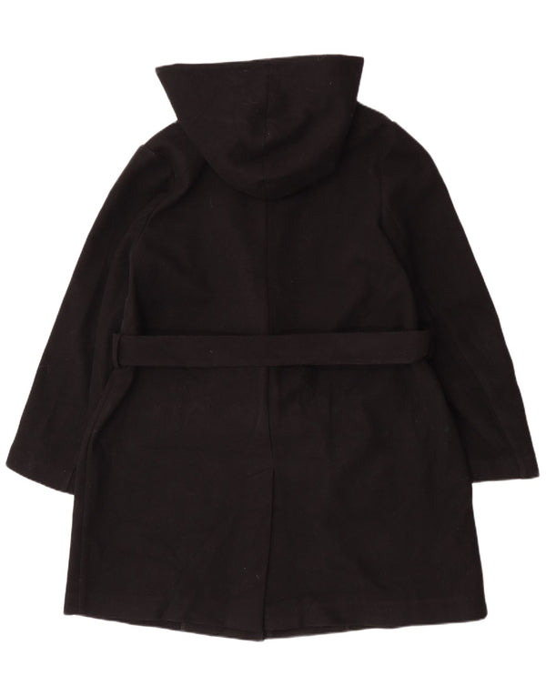 Marks & Spencer Abrigo con capucha y lazo frontal para mujer UK 18 XL Poliéster negro