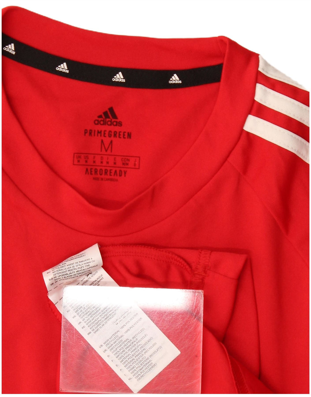 Adidas Hombre Aeroready Camiseta Superior Medio Rojo Poliéster