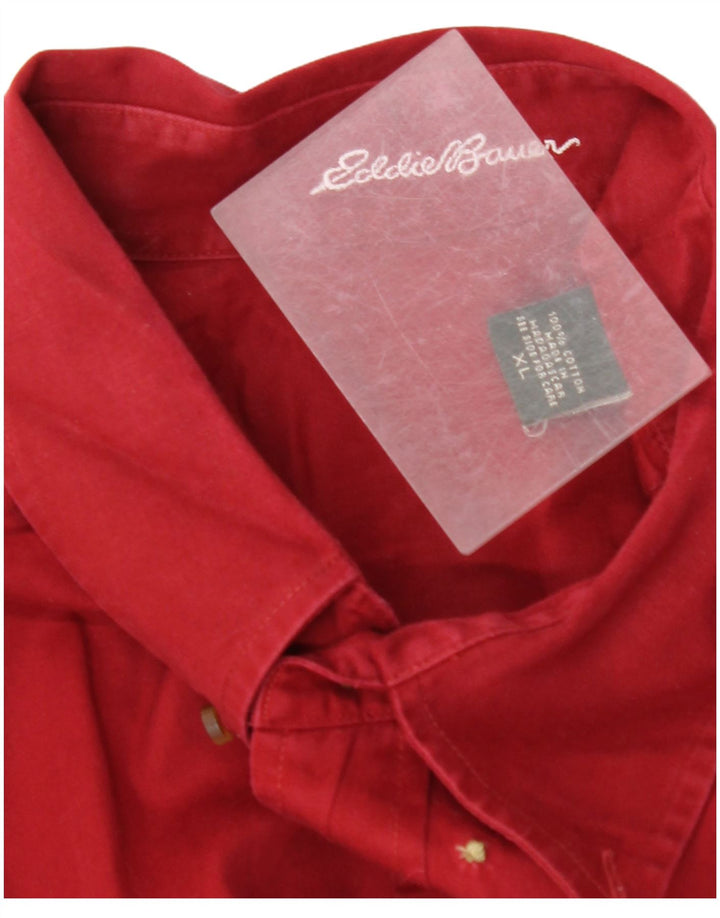 EDDIE BAUER Camisa Hombre XL Algodón Rojo