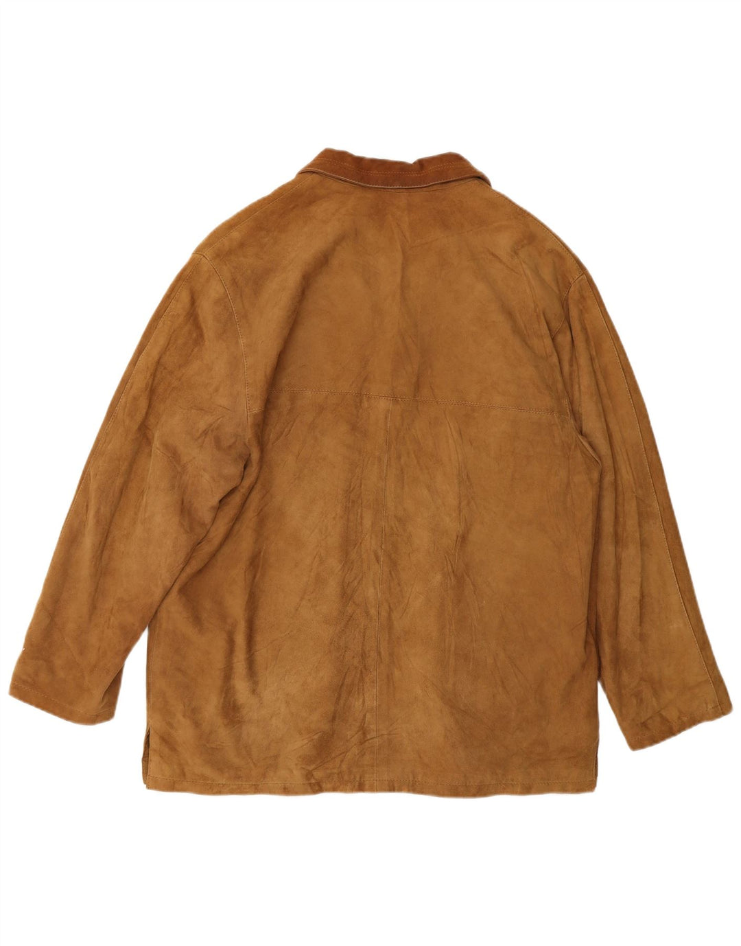 VINTAGE Mujer Oversize 3 Botones Ante Blazer Chaqueta Reino Unido 10 Pequeño Beige