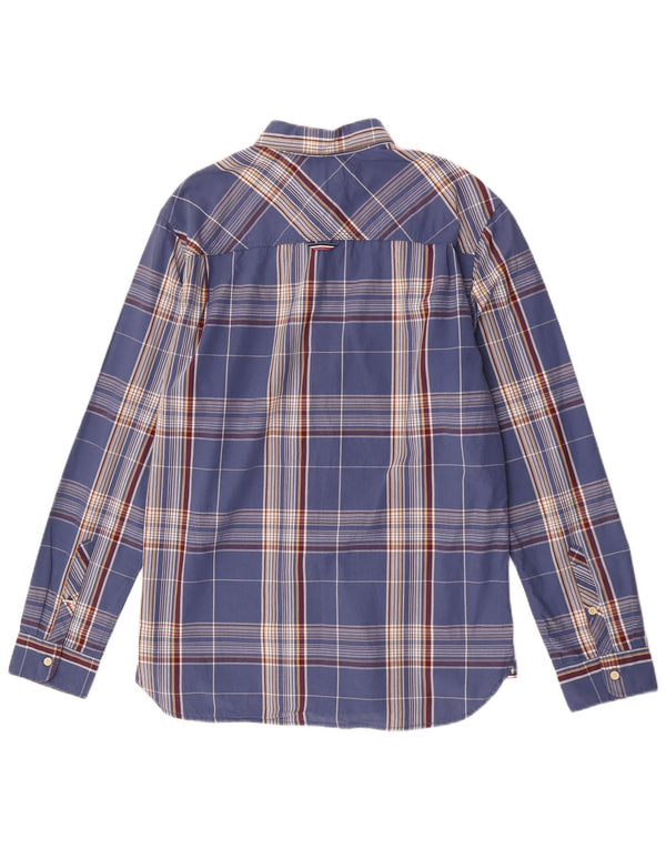 Camisa Tommy Hilfiger de corte regular para hombre de algodón a cuadros azules grandes
