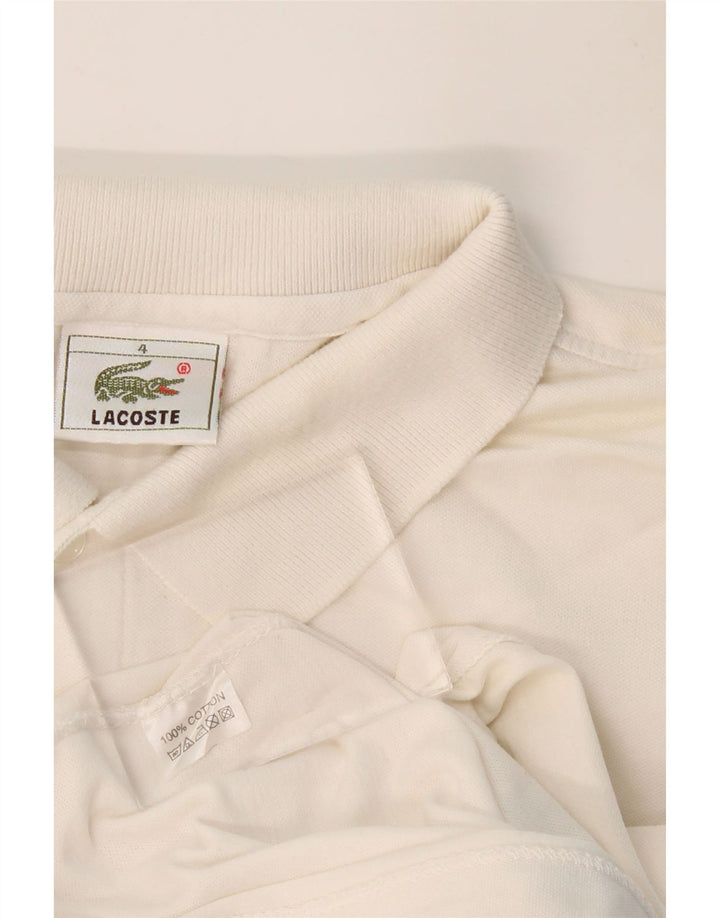 LACOSTE Polo para hombre talla 4 mediano algodón blanco