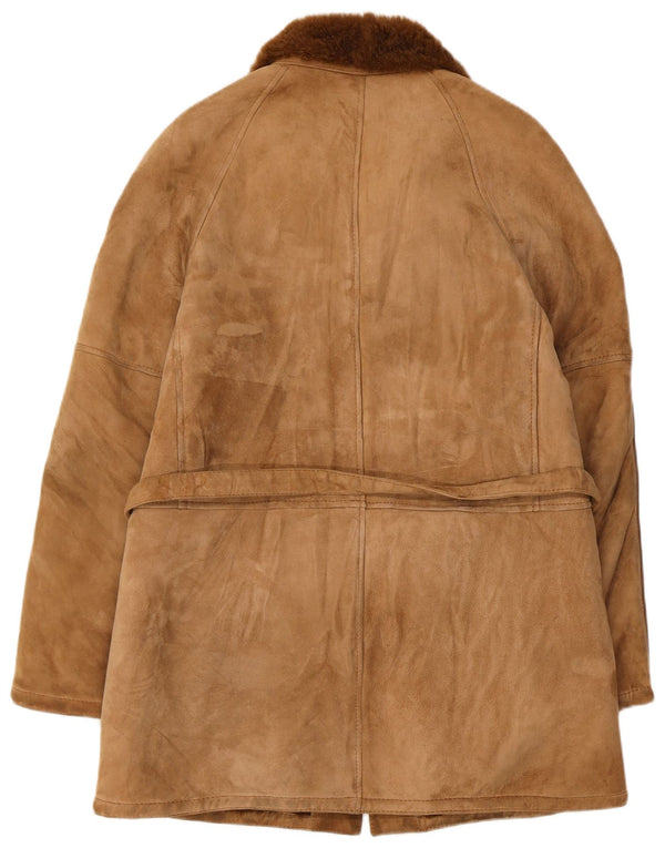 Abrigo vintage de piel de oveja para hombre IT 48 Beige medio