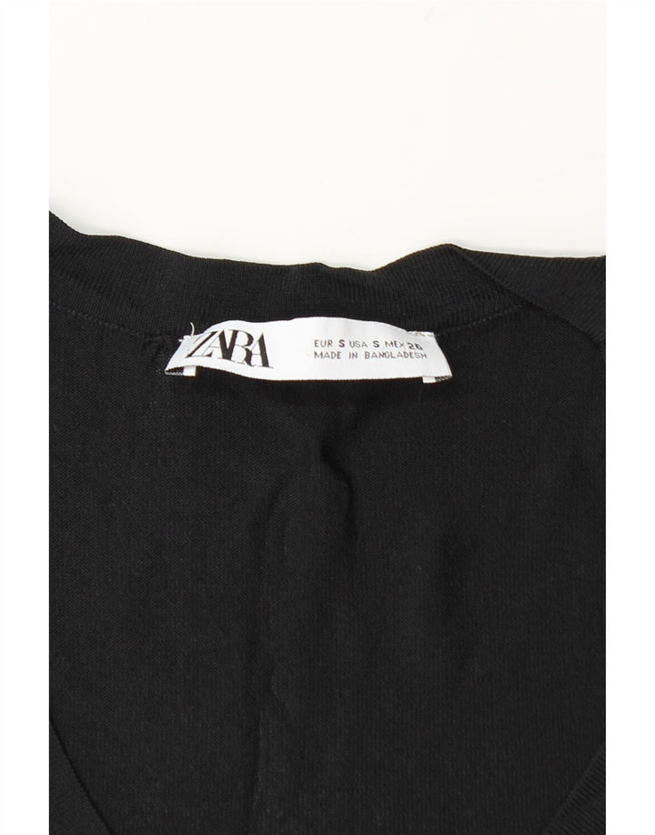 Zara Mujer Chaleco Top UK 8 Small Negro