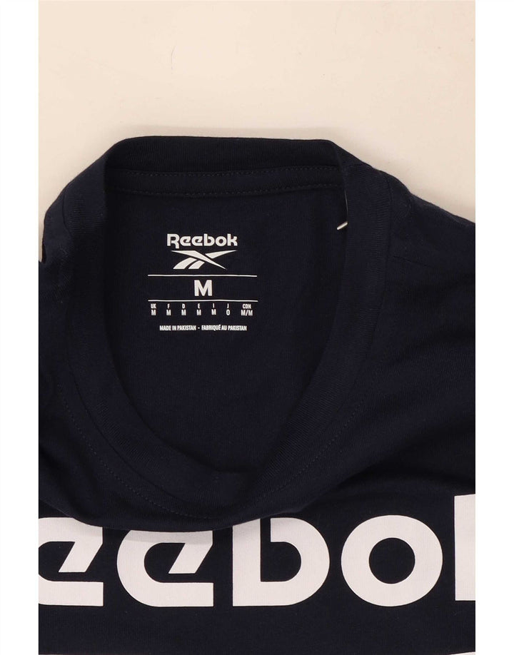 Camiseta Reebok Hombre Graphic Top Medium Azul Marino Algodón