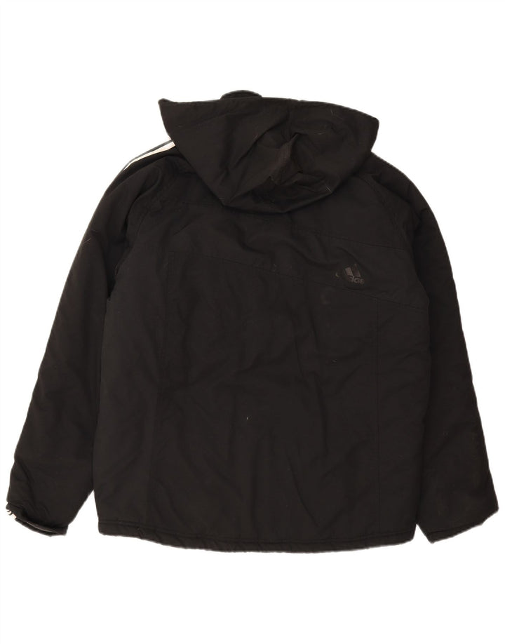 ADIDAS Mens Hooded Padded Jacket UK 36 Small Black Polyester