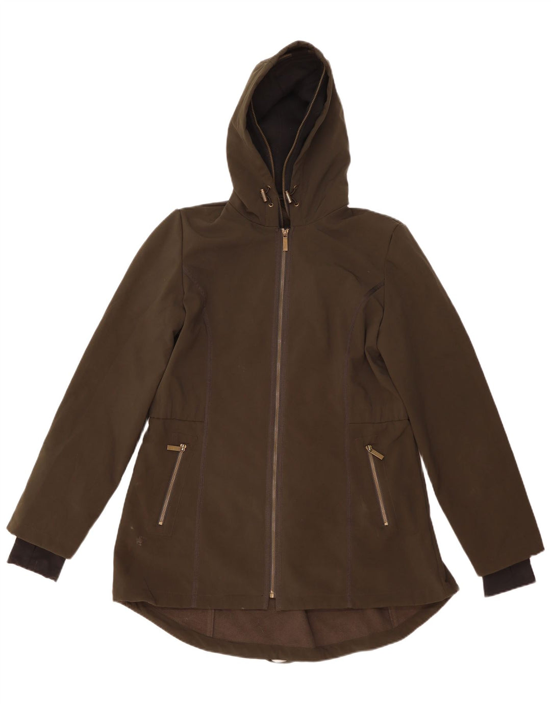 French Connection Chaqueta Parka con Capucha para Mujer UK 46 Grande Poliéster Caqui