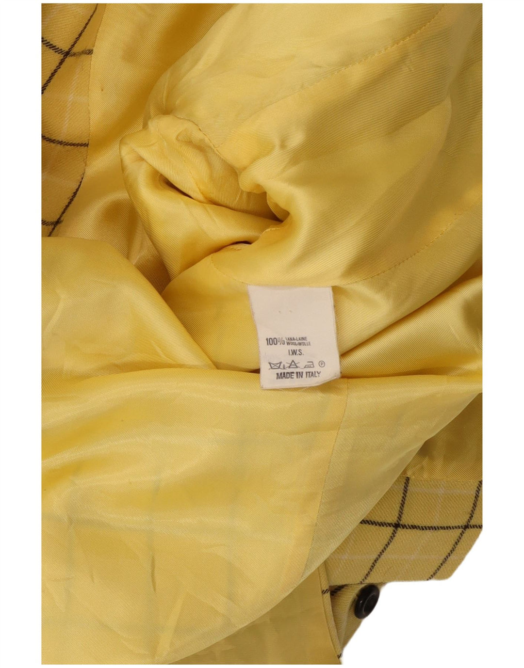 Oliver By Valentino Chaqueta tipo blazer de 3 botones para mujer IT 46 Cuadros amarillos grandes