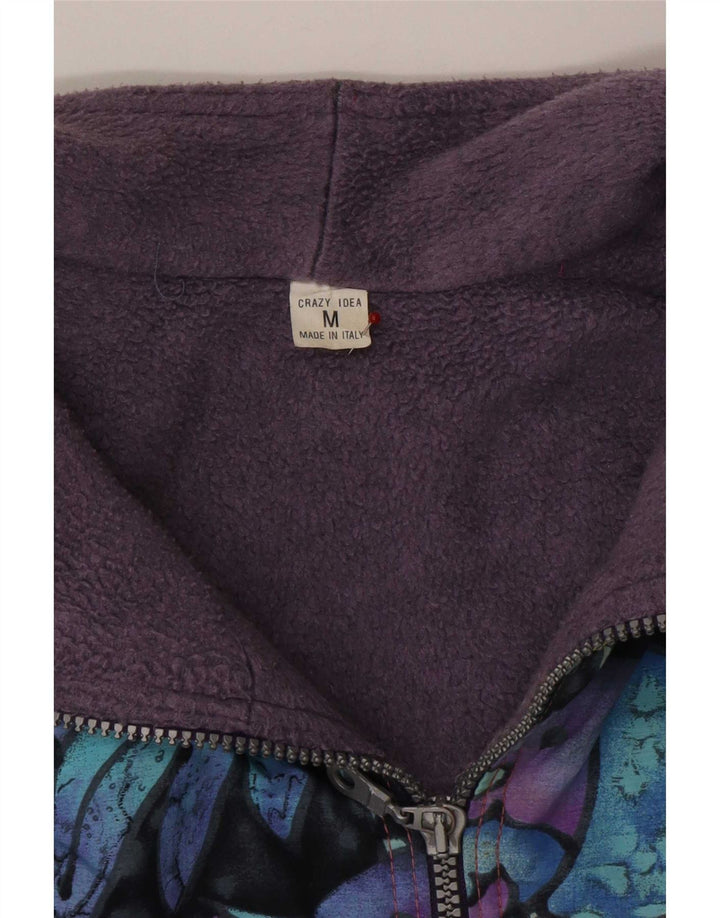 Vintage hombres cortavientos chaqueta Reino Unido 38 medio multicolor geométrico