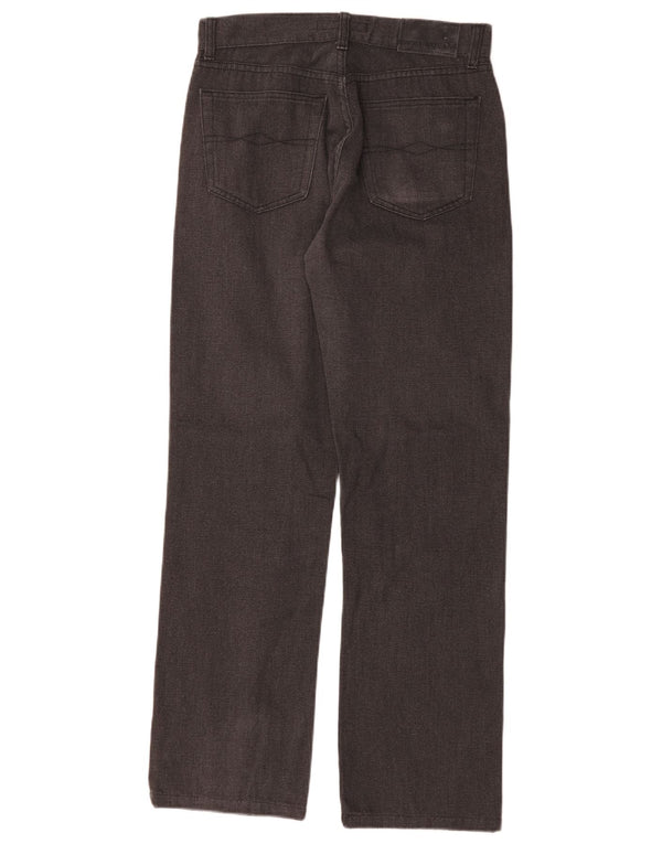 Zara Mens Pantalones Casuales Rectos EU 38 Small W30 L30 Algodón Negro