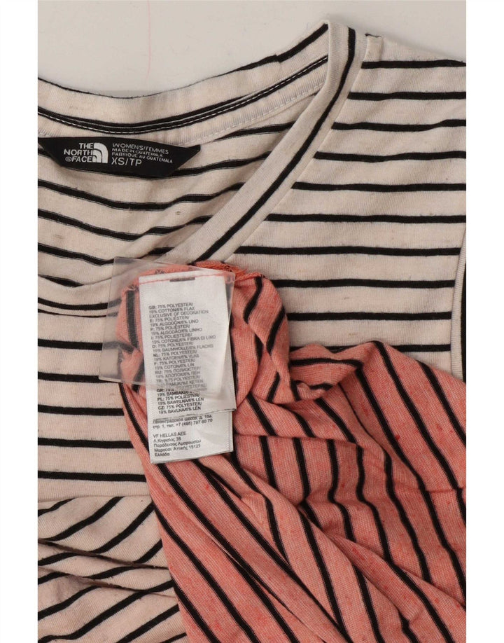 The North Face Camiseta sin mangas para mujer UK 6 XS Poliéster a rayas blancas