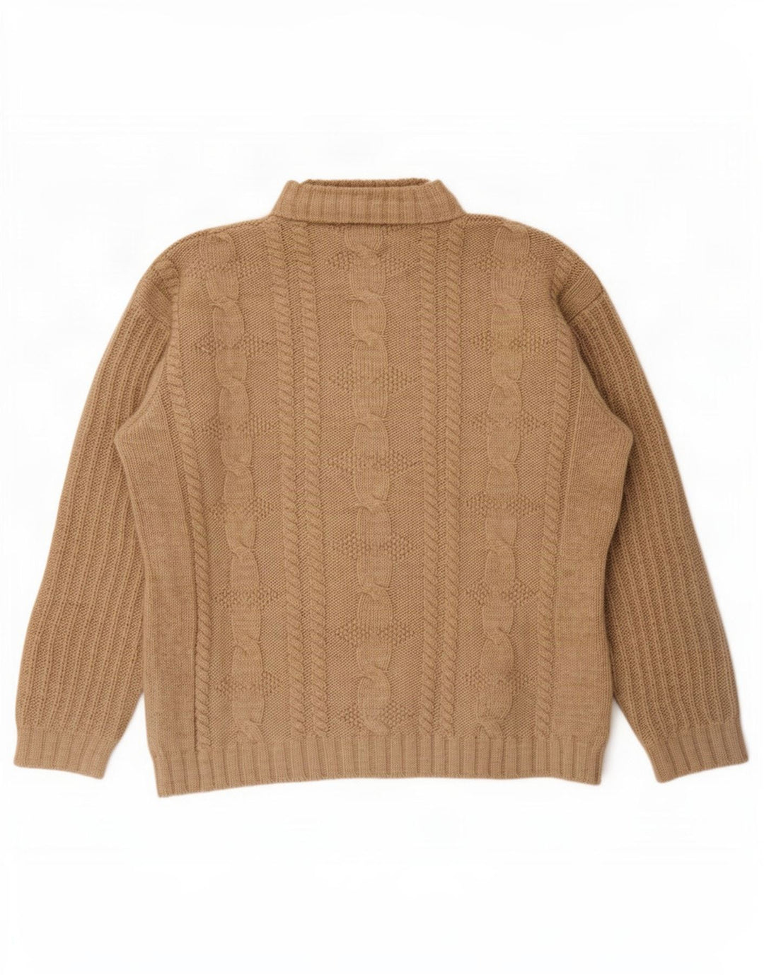 Ciao - Jersey con cuello alto para hombre, acrílico marrón grande