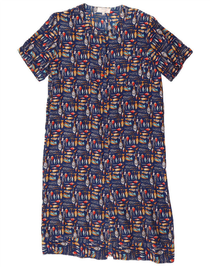 Karel Vestido camisero con estampado abstracto para mujer UK 44 Azul marino mediano