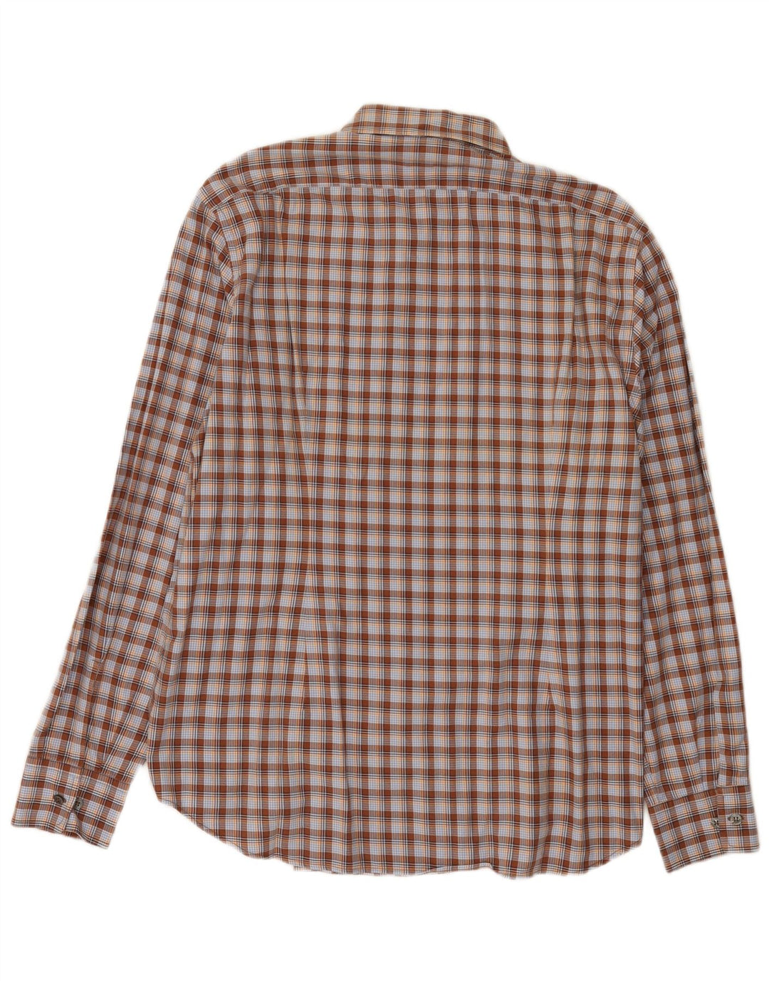 Camisa Hombre Trussardi Jeans 2XL Algodón Cuadros Marrón