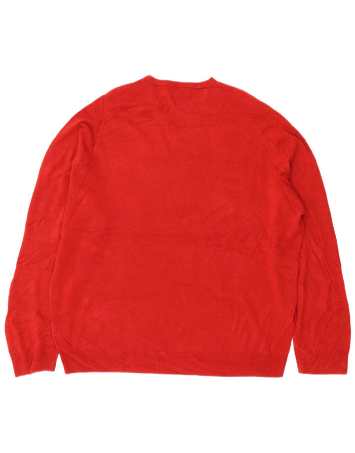 Marks & Spencer Suéter con Cuello en V para Hombre 2XL Acrílico Rojo