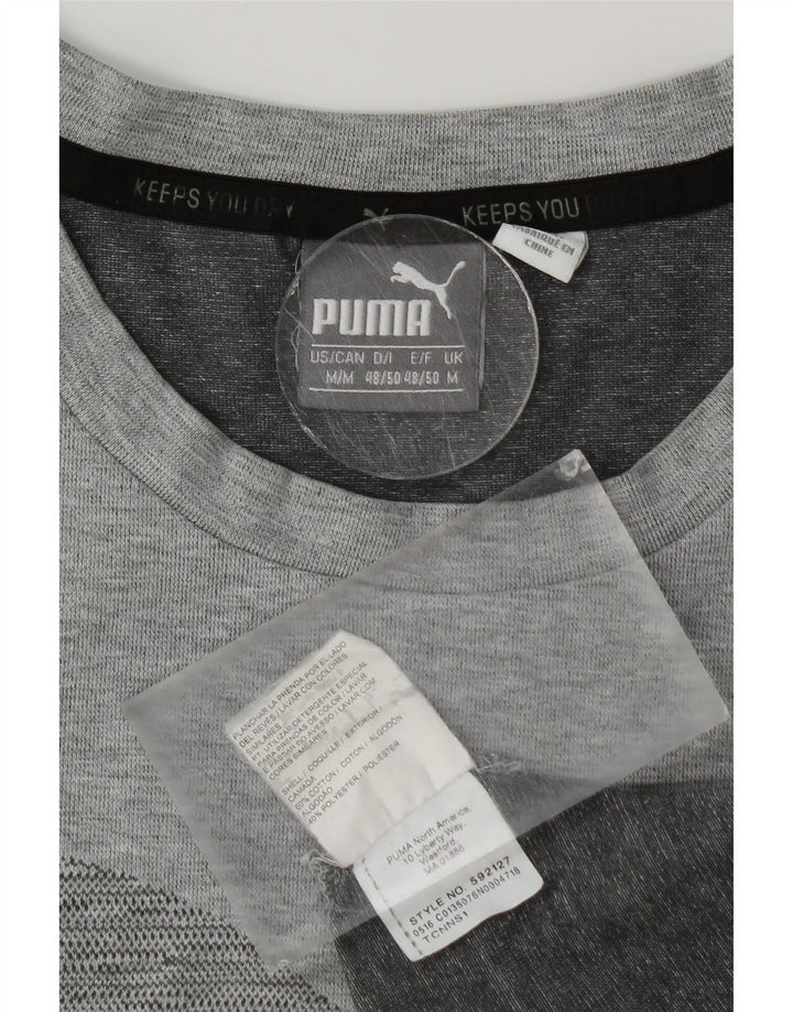 PUMA Camiseta gráfica para hombre Top de algodón gris medio